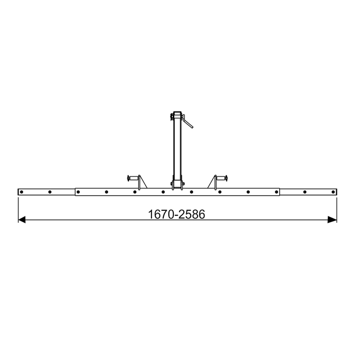 Three-point linkage frame for harrow mat, telescopic 